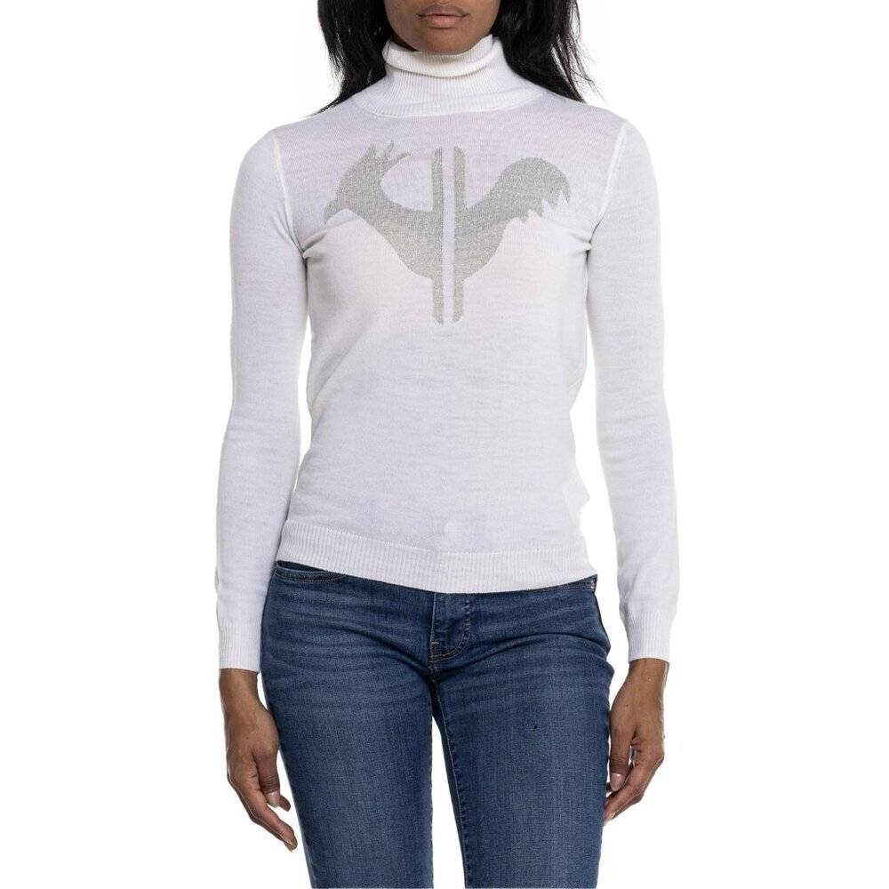 NEW Rossignol Made in Italy turtleneck Sweater 100% Merino Wool !!! white 6S3 - Picture 7 of 8